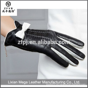 China Proveedor señoras mano coser guantes de cuero